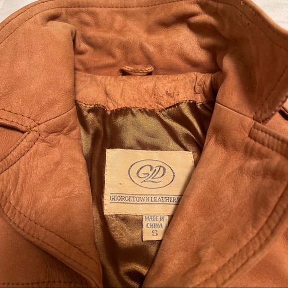 Vintage GEORGETOWN LEATHER DESIGN Button Down Blazer Jacket S - Picture 3 of 16